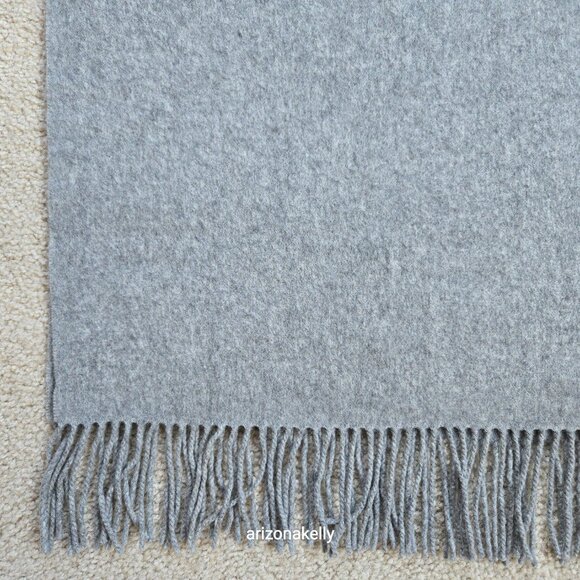 NWOT Cashmere Scarf Grey Woven Fringe Oversized - Picture 2 of 10